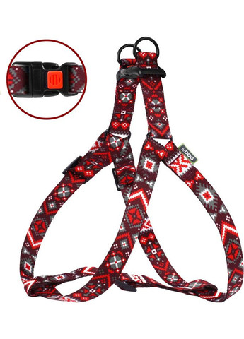 Шлей Вишиванка обхват грудної клітки 50-81 см ширина 25 мм (2100103090019) Hi Dog (332880804)