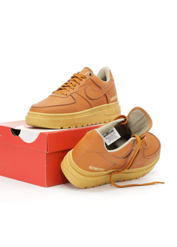 Коричневые зимние кроссовки зимние мужские nike air force 1 winter brown termo gore-tex | найк аир форс 1 коричневые термо No Brand