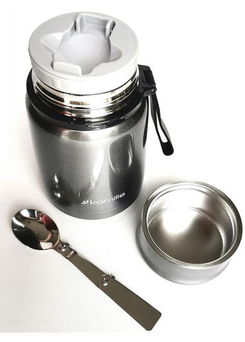 Термос пищевой Silver, 530мл из нержавеющей стали, серебряный Kamille (372293752)