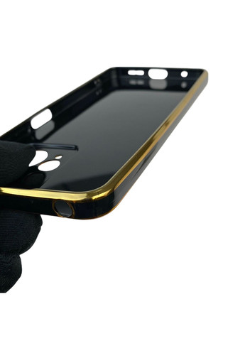 Чохол для Redmi Note 12 4G з кільцем MagSafe із золотою окантовкою на сяомі редмі нот 12 чорний gs1 Xiaomi (366233502)