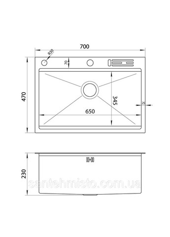 Комплект черной мойки на кухню и смеситель из нержавеющей стали NB-7048 Nett (336939145)