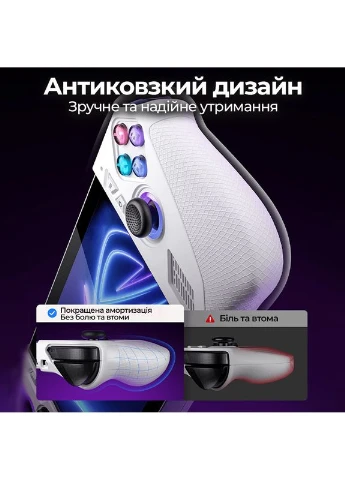 Силіконові ручки для ROG Ally PC0201 (білий) — комплект для геймплею, нековзні, захисні ковпачки Jsaux (393803458)