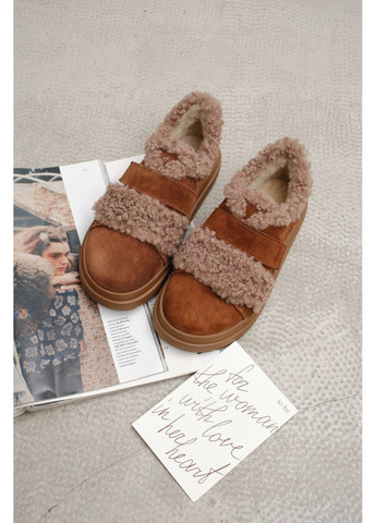 Рыжие женские зимние кеды из рыжей замши на двух липучках (отшив 3 дня) Paradize