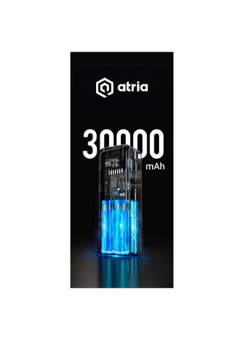 Батарея универсальная (WPD-160S) ATRIA 30000mAh PD/3.1/160W(Max)80W+80W, QC/3.0/22.5W (369881287)