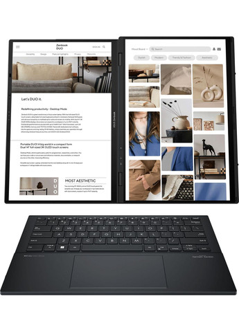 Ноутбук Zenbook DUO UX8406CA-QL214X 14" FHD OLED, Intel Ultra 7 255H, 32GB, F2TB, UMA, Win11P, Серый Asus (330030601)