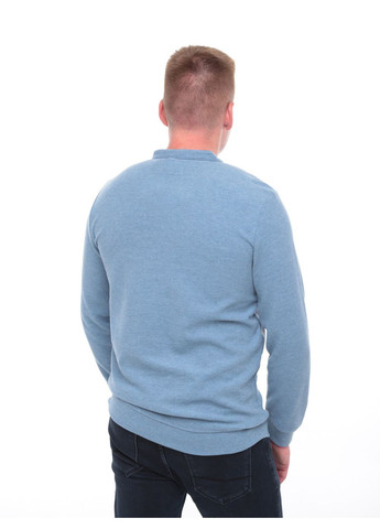 Голубой футболка-поло мужское голубое однотонное воротник стойка для мужчин MarcoStar однотонная