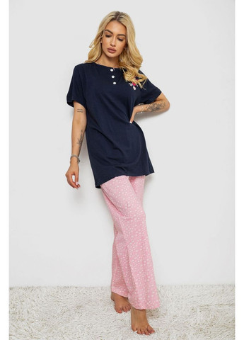 Синя всесезон піжама жіноча з принтом,, 243r10364 Polkan