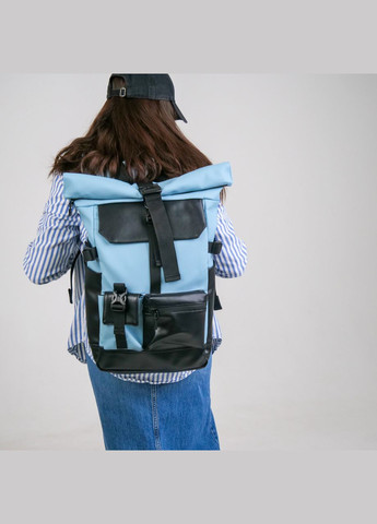 Практичний жіночий рюкзак ролтоп для ноутбука Rolltop, з екошкіри бірюзовий колір ToBeYou rolltopnew (293247147)