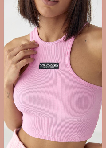 Приталенный женский топ в рубчик Lurex (334451584)