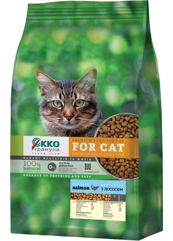 Сухой корм для кошек с лососем 10 кг (4820249130131) Екко Гранула (279568279)