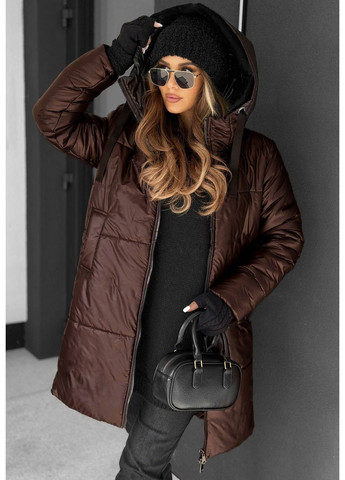 Коричневая зимняя куртка черного цвета No Brand Г 1425 1081