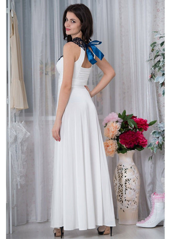 Молочна вечірня сукня максі кристал 5049 молочна Tanita-Romario