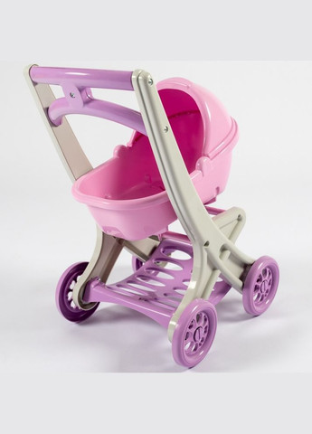 Детская коляска для кукол с люлькой 0121/04 Игрушечная коляска 50 x 30 x 40 см Серо-розовая No Brand (313287127)