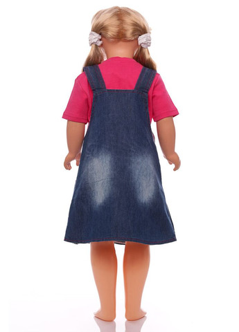 Рожева сарафан з футболкою джинсовий котик рожевий 92 см (32620) BABYKROHA (323470179)