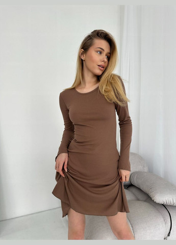 Бежевое женское платье мини цвет мокко р.42/44 453545 New Trend