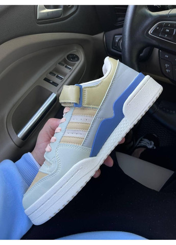 Бежевые демисезонные кроссовки мужские adidas forum beige blue адидас форум No Brand