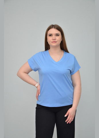 Блакитна всесезон жіноча повсякденна футболка, різні кольори (2xl, 3xl, 4xl, ) No Brand
