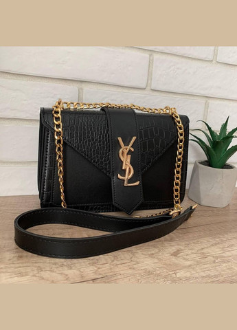 Женская мини сумочка клатч рептилия YSL черная No Brand (334729747)
