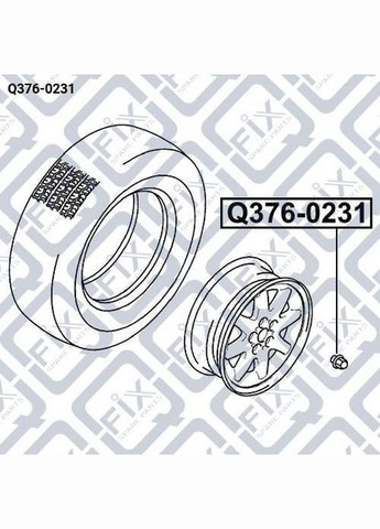 Гайка колісна закрита хром, Q376-0231, MR455707, АСХ Лансер Аутлендер Q-FIX Outlander (345739193)