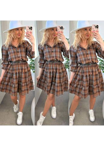 Коричнева сукня бавовняна фланель,талія на резинці Україна