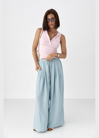 Майка в рубчик на металлических пуговицах Lurex — 333339884