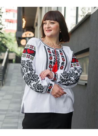 Біла вишиванка жайворонки-2 Alenka Plus