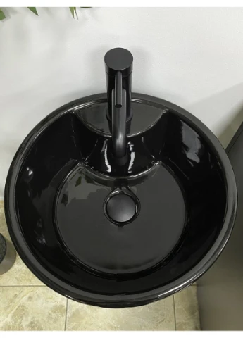 Умывальник (раковина) BOLONIA BLACK GLOSSY напольный VBI (374486304)