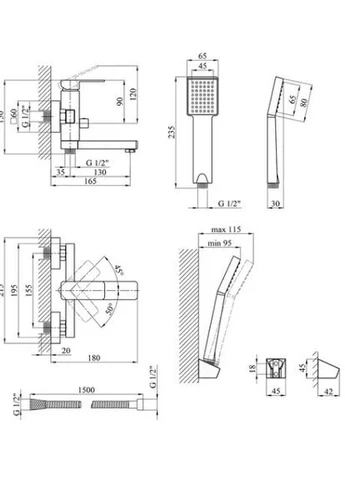 Смеситель для ванны KRM Ems - C060 Kroner (382736524)