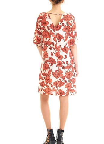 Терракотовое кэжуал женское мини платье New Look с цветочным принтом