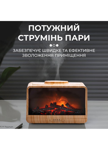Увлажнитель воздуха Happy Life Камин с подсветкой 300мл дерево (HPLN001BR) No Brand (360977628)