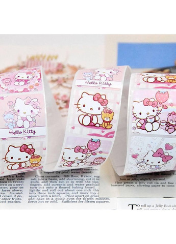 Наклейки Хэллоу Китти Hello Kitty 500 шт/рулон наклейки для декора No Brand (366890387)