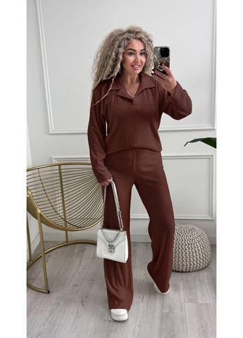 Костюм из королевской ангоры в широкий рубчик, кофта оверсайз и штаны палаццо Україна (365958167)