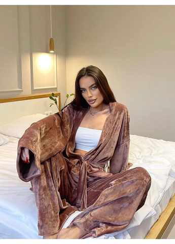 Кавова всесезон піжама трійка No Brand