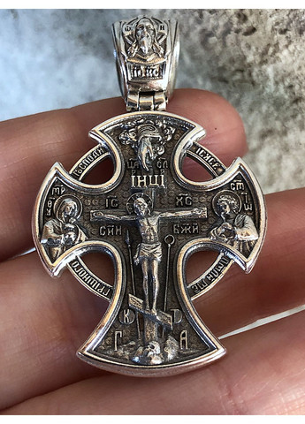 Масивний чоловічий срібний православний хрестик. Кулон захисний DeLoS (361109386)