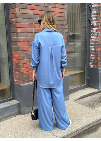 Костюм літо сорочка та штани широкі синій Verena Design (360861202)