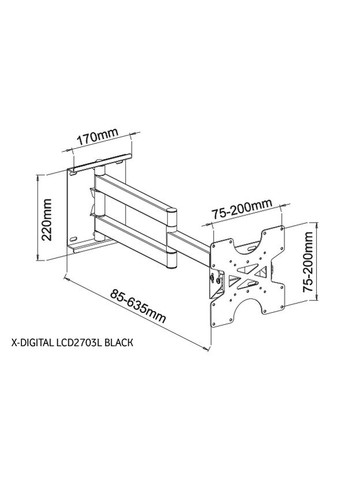 Настінне кріплення XDigital LCD2703L Black X-Digital (277756325)