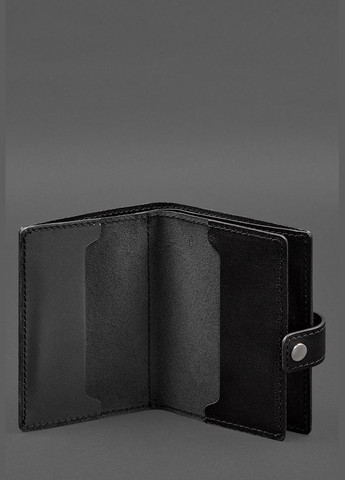 Кожаная обложка-портмоне для военного билета офицера запаса (узкий документ) Чёрная (A-028229) BlankNote (329186693)