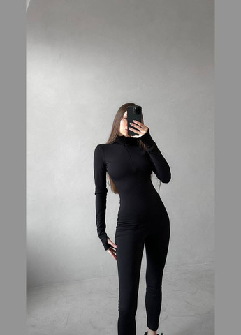 Комбинезон N.Family однотонный чёрный кэжуал