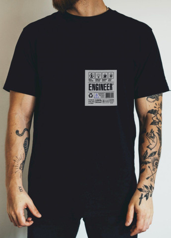 Чорна футболка чорна чоловіча "engineer" Ctrl+