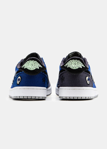 Синие демисезонные кроссовки мужские и женские nike air jordan 1 low voodoo alternate blue black | найк аир джордан 1 низкие синие черные No Brand