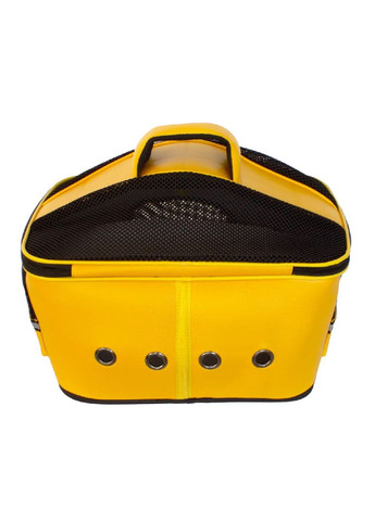 Сумка переноска для кошек собак с широкой ручкой карманом вентиляцией искусственная кожа 50x35x35 см (477714-Prob) Желтая Unbranded (299193457)