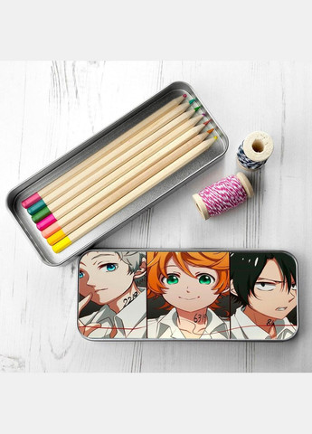 Органайзер для канцелярских принадлежностей металлический, кейс для мелочей Обещанный Неверленд #010 7*18 см Silver No Brand (309157318)