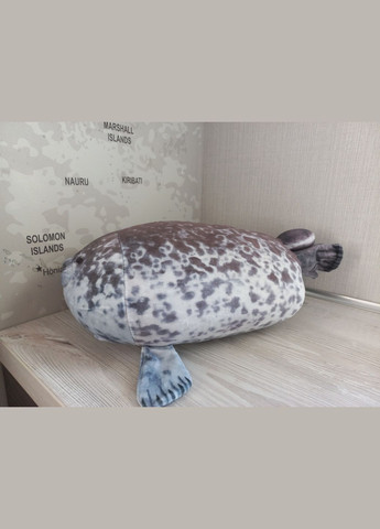 Мягкая игрушка обнимка тюлень 40 см серый No Brand (348118758)