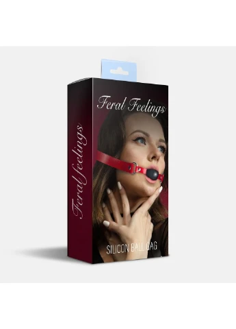 Кляп силиконовый Silicon Ball Gag Red Black, красный ремешок, черный шарик Feral Feelings (396644004)
