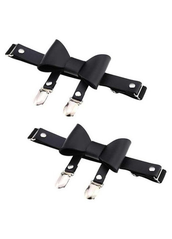 Гартер на 2 ноги с подвязками для чулок и бантиком 2 шт черного цвета универсального размера China (360603842)