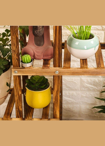 Подставка для цветов из дерева Антони на колёсиках капучино (ЦВТ-109209) No Brand (328227786)