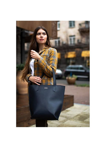 Кожаная сумка женская через плечо шоппер D.D. темно-синяя BlankNote (302008127)