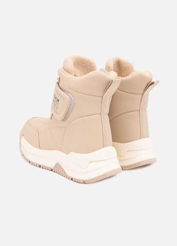 Бежевые зимние ботинки для девочки цвет бежевый цб-00260313 No Brand