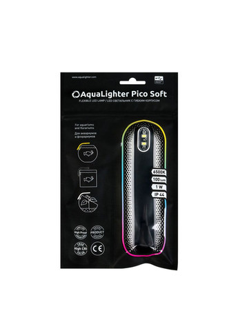 Светодиодный светильник Pico Soft для квадратного аквариума до 10л круглого до 30л 6500К Черный AquaLighter (288576379)