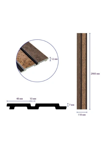 Рейка декоративная PS 2900х120х12мм с золотыми прожилками SW-00001749 Sticker Wall (380054035)